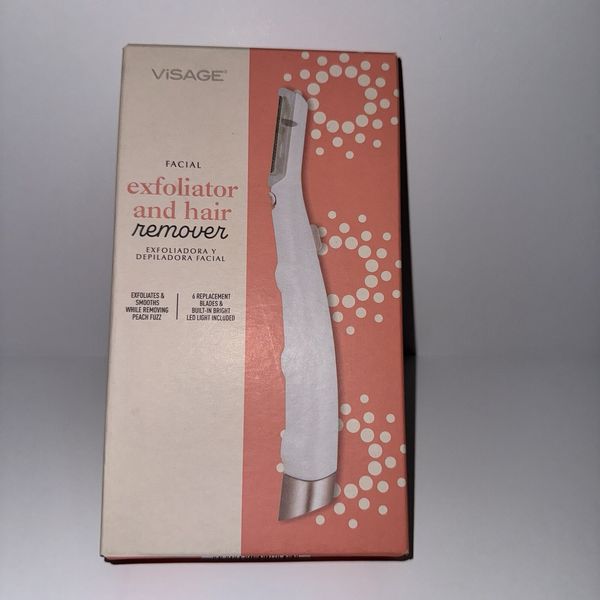 Facial Exfoliator And Hair Remover Includes 6 Replacement Blades