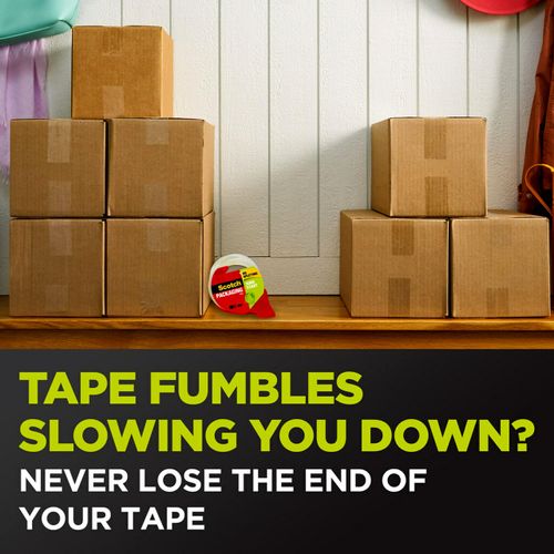 Scotch Sure Start Shipping Packaging Tape, 1.88" x 54.6 yd, Designed for Packing, Shipping and Mailing, No Splitting or Tearing, 3" Core, Clear, 8 Rolls (3450-8)