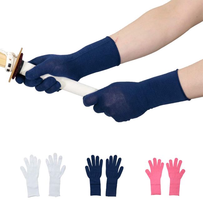 Kendo Kote, Lower Gloves, 5 Fingers, Underarm Sweat Gloves (S, Navy Blue)