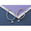 Static Cling Pet Necklace Paw Charm Blue S