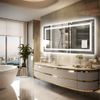Large LED Bathroom Vanity Mirror with Front & Backlight Anti-fog Memory Dimmable