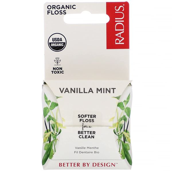 RADIUS, Organic Floss, Vanilla Mint, 55 yds, 50m (1-Pack)