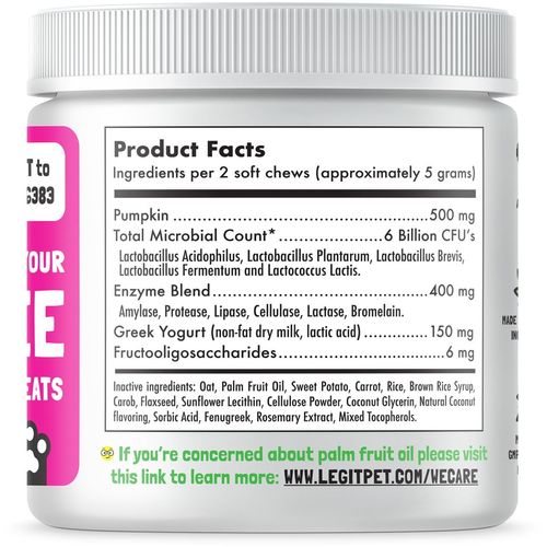 Probiotics for Dogs Natural Digestive Enzymes Prebiotics for Allergy Itch Relief Gut Flora Coprophagia Bowel Support Treatment Anti Diarrhea for Dogs Pet Health Immune System Support 120 Soft Chews
