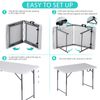 Folding Table 4 FT Portable Fold-in-Half Adjustable Plastic Camping Table White