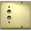 Polished Brass 2 Gang Switch Plate - 1 Push Button Light Switch Opening 1 Blank