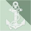 Medium 210mm 'Ship Anchor & Rope' Clear Static Window Cling Sticker/Decal (White) (WC00108487)