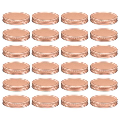 uxcell 24pcs Wide Mouth Mason Jar Lids, 86mm Mason Canning Jar Lids with Airtight Seal and Leakproof, Mason Storage Covers Caps for Mason Jar, Rose Gold