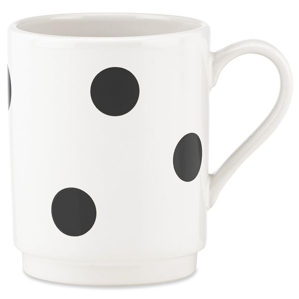 kate spade new york Deco Dot Mug, 1 Count, White