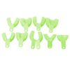 BONEW 10x Dental Impression Trays Plastic Tooth Tray U Shape Teeth Holder Tools Green