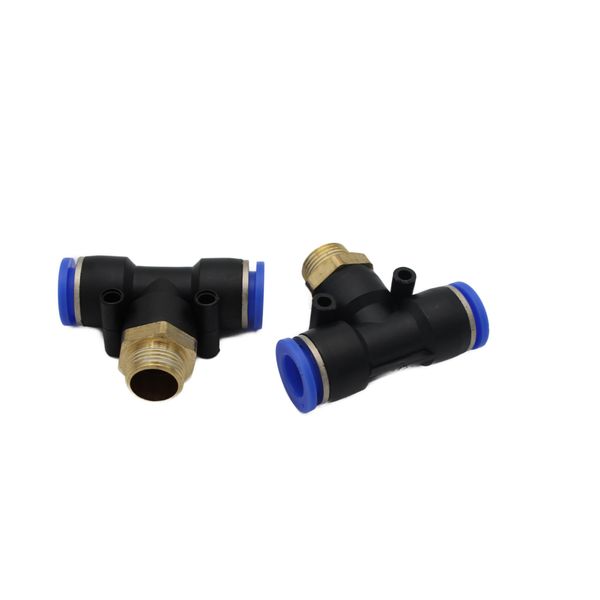 Pneumatic Multiple Plug Fitting TE 3/8 Inch - 12 mm IQS T-Piece Compressed Air
