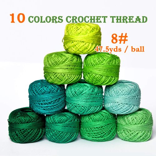 colored bird Crochet Thread 10 Balls Cardinal Size 8 for Crochet Hardanger Cross Stitch Needlepoint Hand Embroidery (Cayon Series)