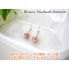 Gibeon Meteorite Pink Gold Power Stone Ball Stud Earrings