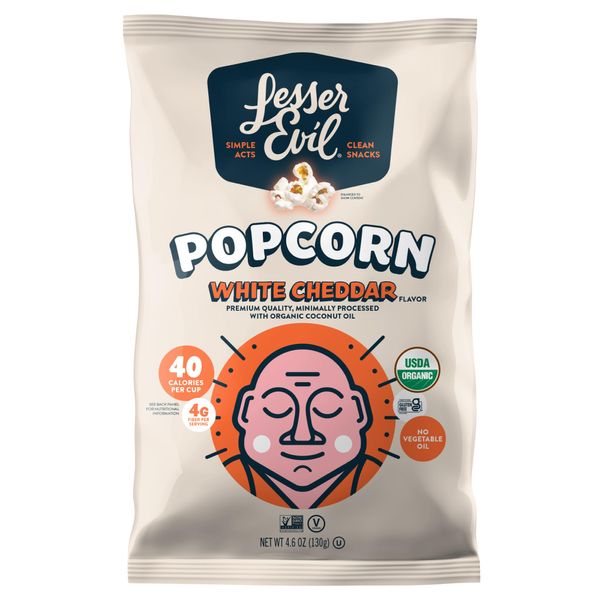 Lesser Evil Popcorn Wht Cheddar Org 4.6 OZ