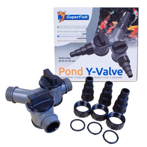 Superfish Adjustable Pond Y-Valve, Connector with 2 Adjustable Outlets