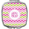 YouCustomizeIt Personalized Pink & Green Chevron Compact Makeup Mirror