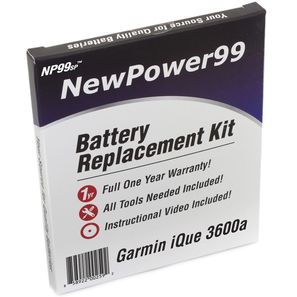 Garmin NewPower99 Battery Replacement Kit with Battery, Instructions and Tools iQue 3600a