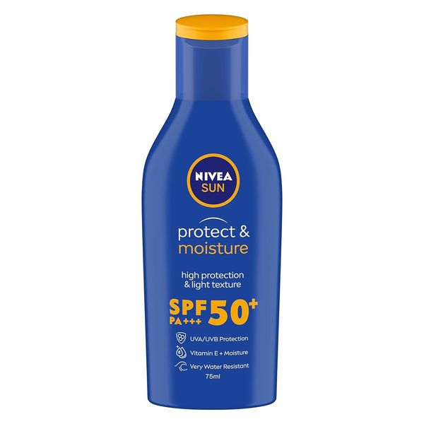 NIVEA Sunscreen Lotion, Sun Protect and Moisture (SPF 50), 75ml/2.5oz