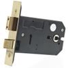 ZUKH3152PVD Horizontal 3 Lever 152mm Mortice Lock Brass Faced
