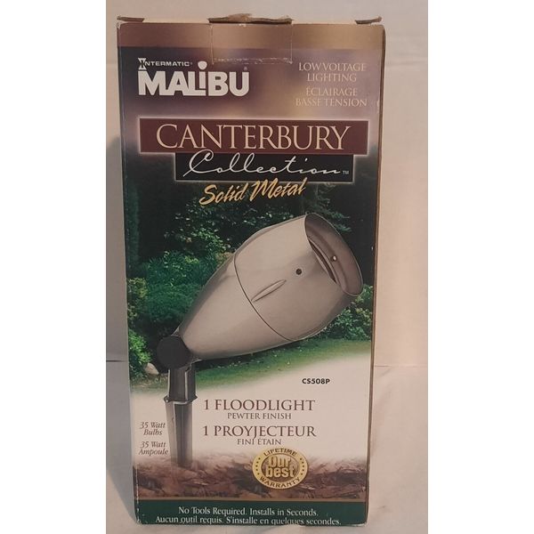 NEW Malibu Canterbury Metal Floodlight CS508P "Pewter" Garden Spot Light