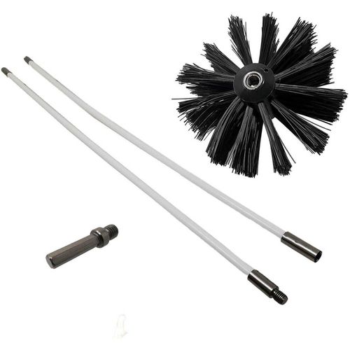 Pellet Stove Vent Pipe 4" Brush & 48" Cleaning Rod Kit