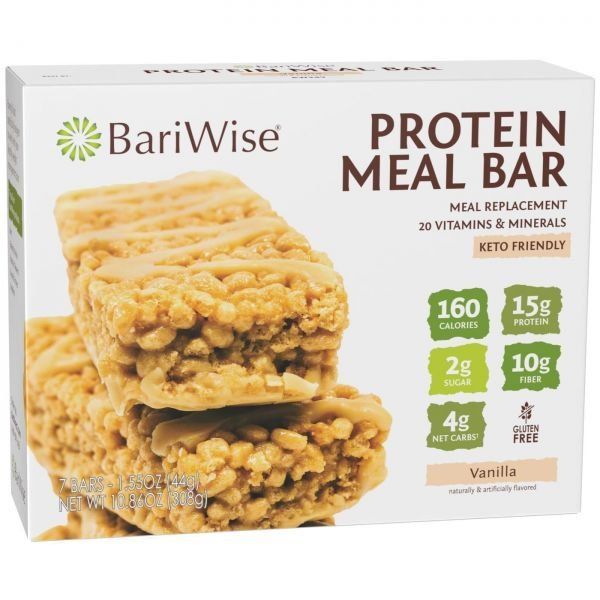 BariWise Meal Replacement Protein Fiber Bar Berry Low Carb Snack Keto Friendly Gluten Free 7ct