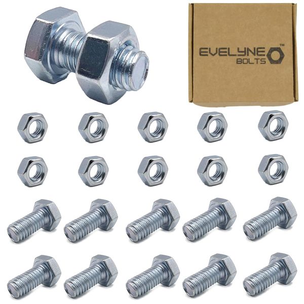 M8 Nuts & Bolt 10 Pack (M8 x 16mm Bolts & M8 Nuts) Hex Bolt/Setscrew Fully Threaded