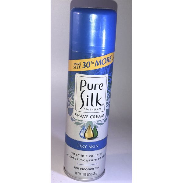 Pure Silk  Spa Therapy 9.5 oz Women's Shave Cream DRY SKIN Vitamin E Complex-NEW