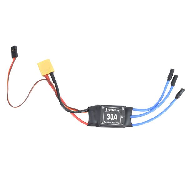 30A Brushless ESC, Aircraft Brushless ESC XT60 Electronic Speed Controller RC Car Accessories Suitable for RC Remote Control Drone, Helicopter, etc