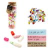 Mczcent Capsule Letters Message in a Glass Bottles, Cute Smiling Face Love Friendship Letter Color Pill with Wishing Bottle, Message Pills for Boys Girls Friends Family, 47 Pcs