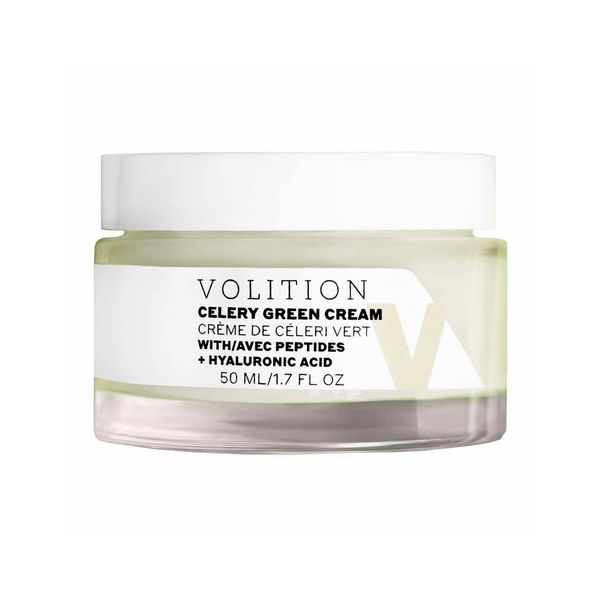 Volition Beauty Celery Green Cream with Peptides + Hyaluronic Acid | Lightweight Oil-Free Facial Moisturizer | Minimizes Pores, Improves Firmness & Visibly Reduces Lines & Wrinkles