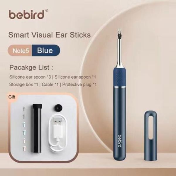 Beabird Xiaomi Beabird Endoscope Earpick Ear Scanner Ear Endoscope Earwax Endoscopy Earpick Xiaomi Note 5 Pro Smart Visual Ear Stick High Precision Camera Otoscope Boscop Health Care 1000W, 1.Note5 Dark-blue