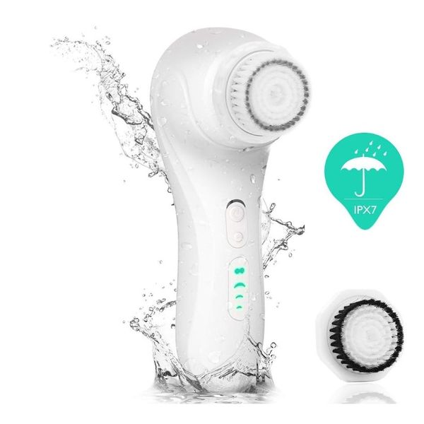 electric vibrating sonic facial brush 4 speeds with 2 brush head remove balckhea