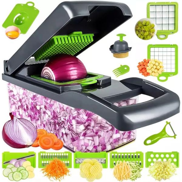 Multifunctional Vegetable Slicer with Accessories, Sharp Blades for Fruits and Vegetables