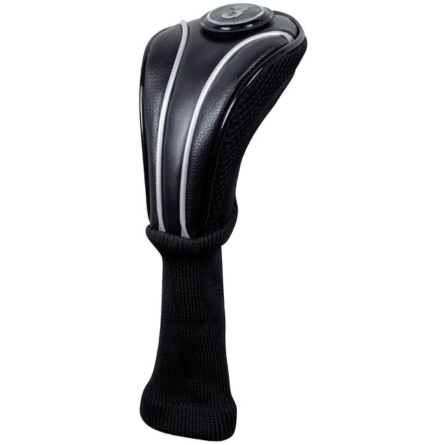 LEZAX TEE-OFF Headcover for Utility TOHC-6553 Black x Silver