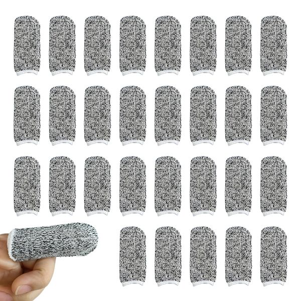 SYEYCW 30 Pcs Finger Protectors, Thumb Guard, Cut Resistant Protection Finger Cots, Reusable Finger Thumb, Non Slip Finger Protectors, for Garden, Kitchen, Work, Sculpture, Agricultural Affairs