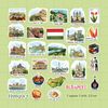 Navy Peony Harmonious Hungary Travel Stickers (Pack of 28) - Watercolor, Budapest, Hungarian Inspired Holiday Decor Stickers for Scrapbooks, Journals, Water Bottles