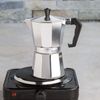 6 Cup Silver Stovetop Espresso Maker Durable Cast Aluminum Coffee Maker