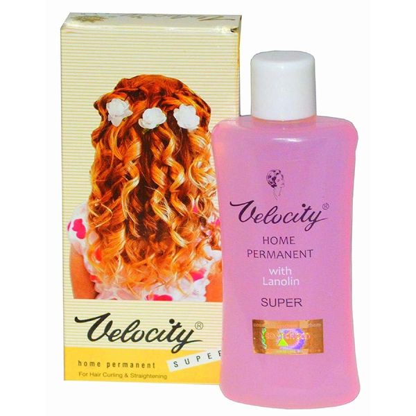 VELOCITY HOME PERMANENT For Hair Curling and Sraightening Lotion baby Pink 100ml