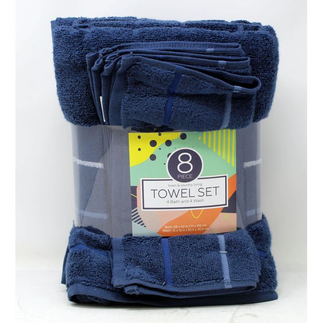 Town & Country Living Towel Set Bath and Wash Blue