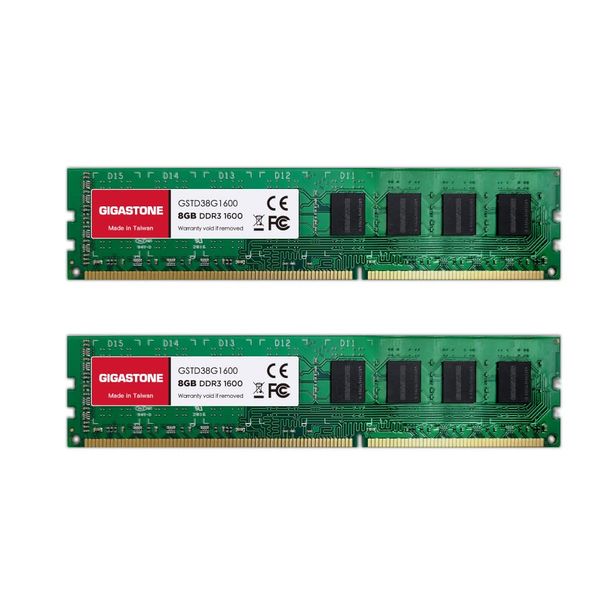 【メモリ DDR3】Gigastone デスクトップPC用メモリ DDR3 8GBx2枚 (16GB) DDR3-1600MHz PC3-12800 CL11 1.5V UDIMM 240 Pin Unbuffered Non-ECC Memory Module Ram Upgrade For Desktop PC