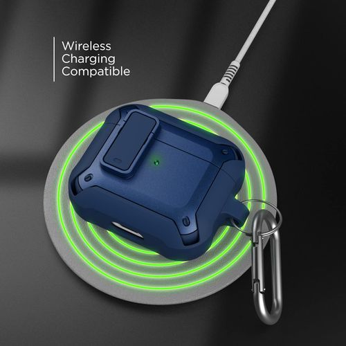 Encased Compatible with Airpods Case 3rd Generation, Rugged Full-Body Protective Carrying Case with Keychain (Airpod 3 2021) Blue