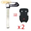 New Uncut Smart Key Blade Blank Emergency Insert Replacement for GM (2 Pack)