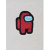 RED AMONG US CHARACTER ALIEN IMPOSTER VIDEO GAME IRON ON PATCH