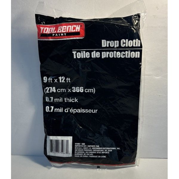 Drop Cloth 9ft x 12ft Plastic Paint Floor Furniture Dust Protector