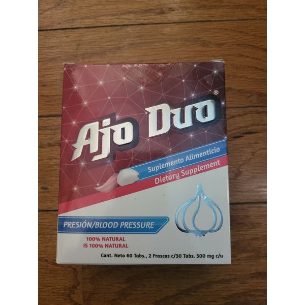 AJO DUO “PRESION " 2 FRASCOS DE 30 CAPS