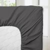 Microfibre Fitted Sheets Luxurious Easy Care Super Soft All Year Round Bed Sheets (Charcoal, Double)