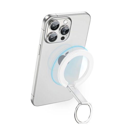 Casmoby for MagSafe Ring Holder, Compatible with MagSafe Phone Grip, Double Ring Magnetic Phone Grip, Compatible with MagSafe Accessories iPhone 16 15 14 13 12 Pro, Pro Max, Mini, Plus (White)