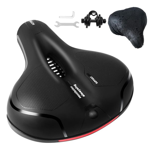 ROGTYO Fahrradsattel Cloud Comfort Pro Max, Gel Fahrradsitz, Ergonomisch Fahrrad Sattel Breiter, Weicher, Komfortabel Atmungsaktiv stoßdämpfend, Ergonomisch Fahrrad Sattel mit wasserdichte Abdeckung