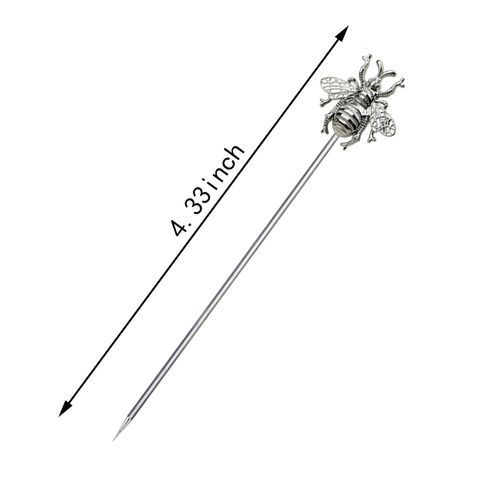 RR-RUOSHUI 8 PCS bees cocktail Reusable picks，Stainless Steel Cocktail Picks for Appetizers Olives Brandied Cherries Skewers