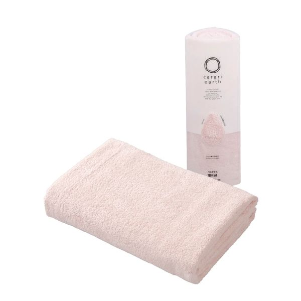 CBJAPAN Carari Earth Bath Towel, 4x Water Absorbency Microfiber, Pink, 1 Towel, Quick Dry (Absorbs Water in the Fiber Gaps), Marshmallow Texture, Fluffy, 23.6 x 47.2 inches (60 x 120 cm)